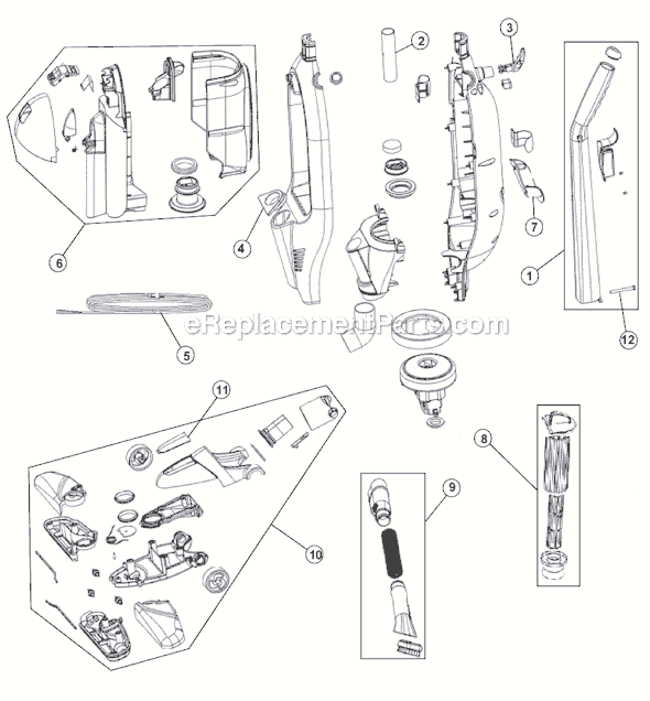 Page A Diagram and Parts List for M083910  Dirt Devil Upright Vacuum